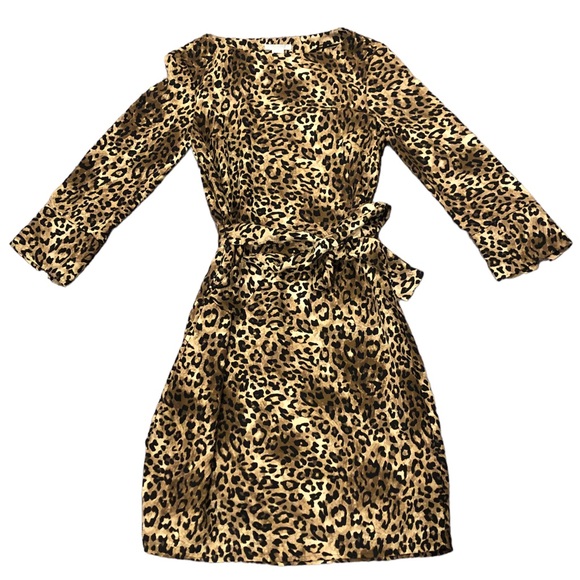 H&M animal print dress with tie. Size 2. - Picture 1 of 7